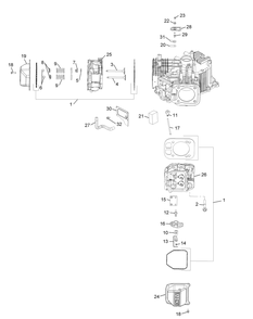 Kohler Kt735-3017 Head, Valve And Breather Diagram and Parts List for Z-FORCESZ54 (17ASDGHC-17ASDGHC010)(2015) Cub Cadet Lawn Tractor